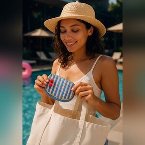 Jasper and Jeera Beaded Striped Clutch